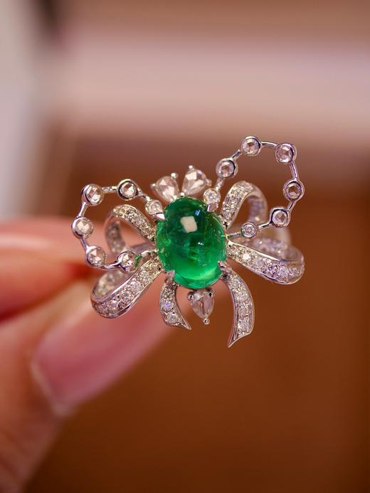 1ct蛋面祖母绿戒指 商品图4