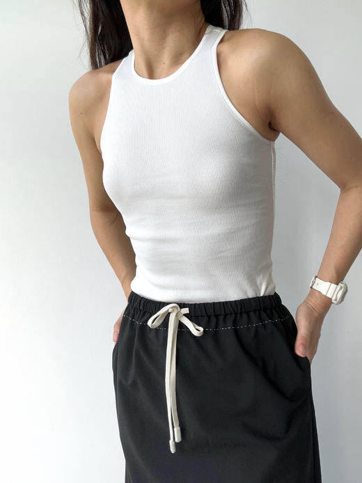 Viktoria Chan | SS2051 Dante Silk Trim Tank [上衣 黑/白/驼/灰] 商品图0