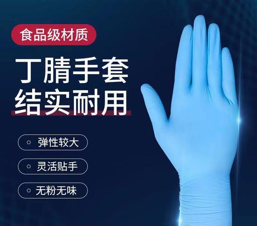 【食品级带资质】一次性丁腈手套 乳胶防油防水 耐酸碱工业维修带资质可出口劳保手套 商品图0