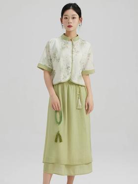 【新品推荐】瑟俪品牌-（套装）133A上衣➕半身裙新中式两件套（微微瑕）喜出