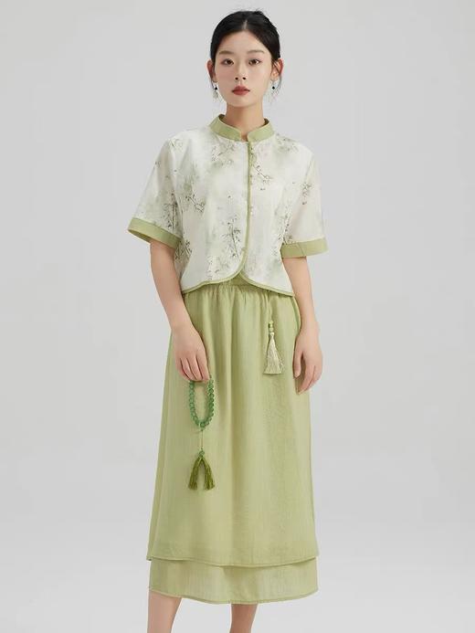 【新品推荐】瑟俪品牌-（套装）133A上衣➕半身裙新中式两件套（微微瑕）喜出 商品图0