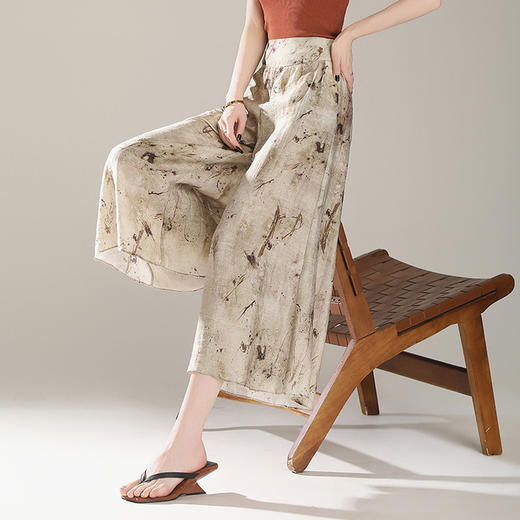 【预售3天】夏季薄款八分新中式风阔腿裤 &YBS-2178 商品图2