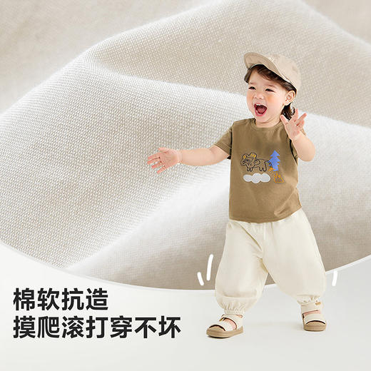 迷你巴拉男女童裤子夏季亲肤轻薄束口灯笼裤长裤儿童防蚊裤 商品图3