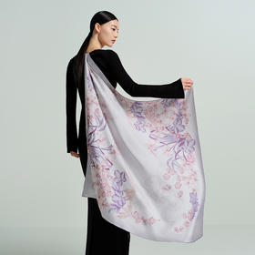 万事利“清风雅韵”88厘米双面印花大方巾