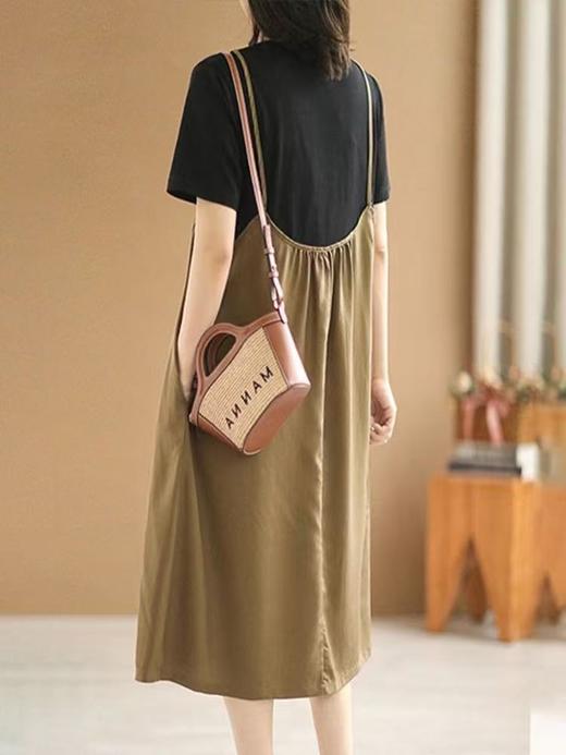 中秋大力度清仓~（不支持退）HEMl品牌 撞色假两件休闲连衣裙-喜出 商品图5