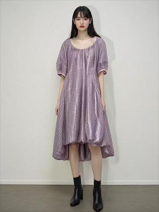 秒杀价~NO退 设计师潮牌1348格子设计感时尚连衣裙-喜出 商品图1