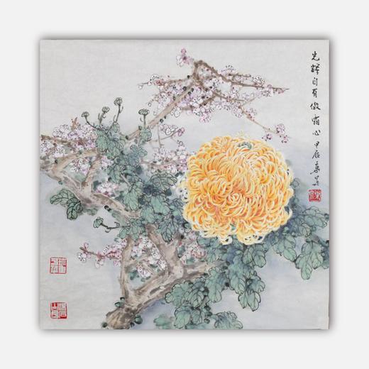 叶泉《光辉自有傲霜心》国画原作68CM*68CM 手绘宣纸花卉作品 商品图0