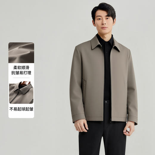 圣得西行政夹克男士2025秋翻领商务休闲抗皱易打理简约有型外套男 商品图3