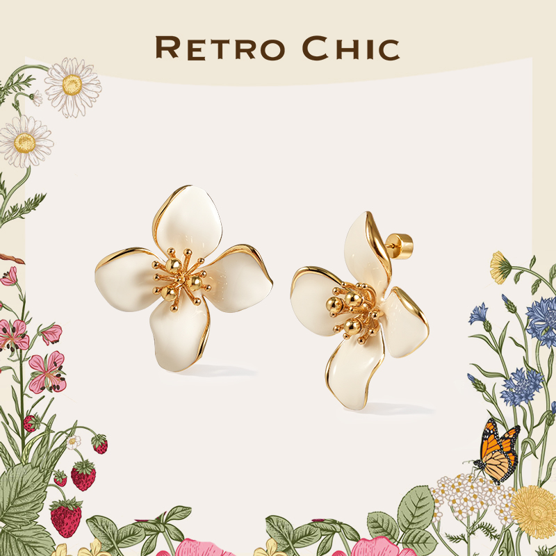 【李若彤同款】Garden of Eden 伊甸园系列 | 白色四瓣花耳环