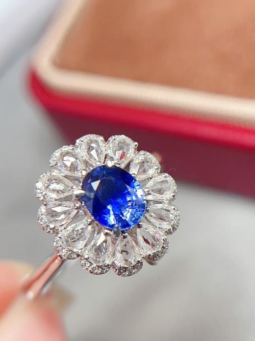 0.8克拉刻面蓝宝石戒指吊坠两用 商品图3