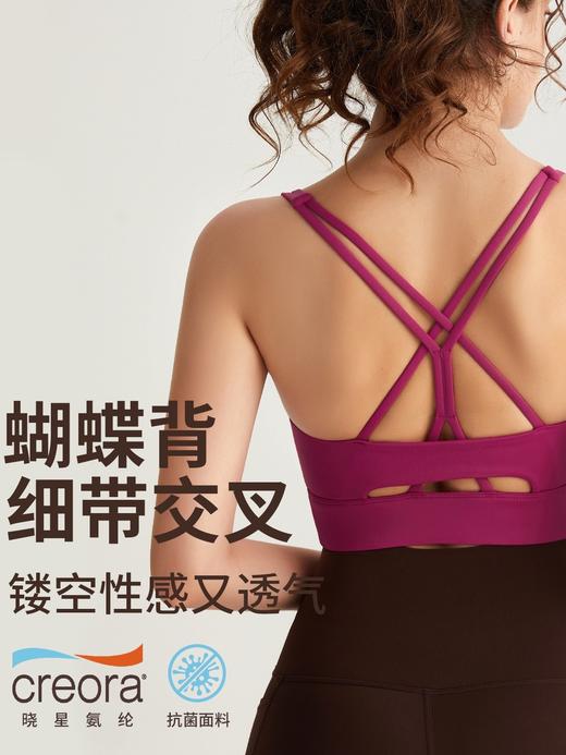 新款运动内衣夏透气无扣瑜伽上衣镂空交叉肩带美背文胸WMWX-5039 商品图0