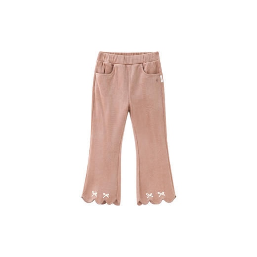 【商场同款】英氏儿童裤子秋季海岛绒休闲女童喇叭裤休闲加绒长裤 商品图4