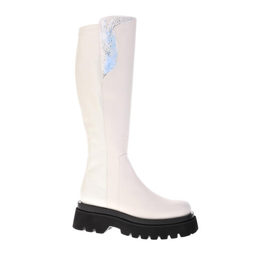 sheme景颇族原创文化女式厚底长筒靴刺绣羽毛修腿型可定制 商品图4