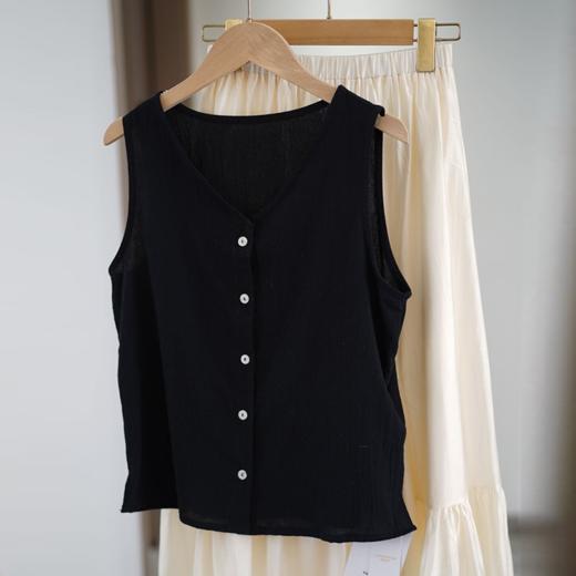 天丝亚麻花瓣半裙马甲套装 商品图5