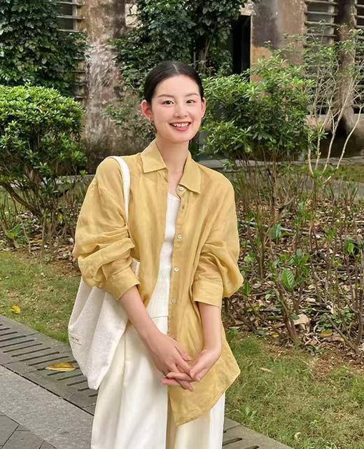 【新品推荐】100%苎麻！！8109后开叉夏季衬衫防晒衫-喜出 商品图0