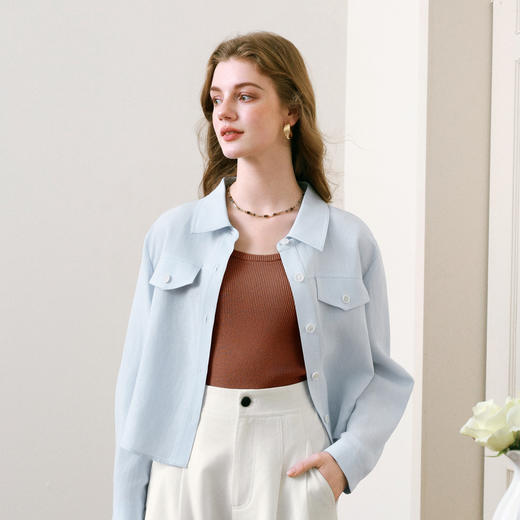 【商场同款】诗凡黎天丝针织背心2025夏新款显白上衣女3G6130802 商品图3