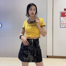 MCU领撞色描边小字母短袖T恤50321（灰）夏季252150200321