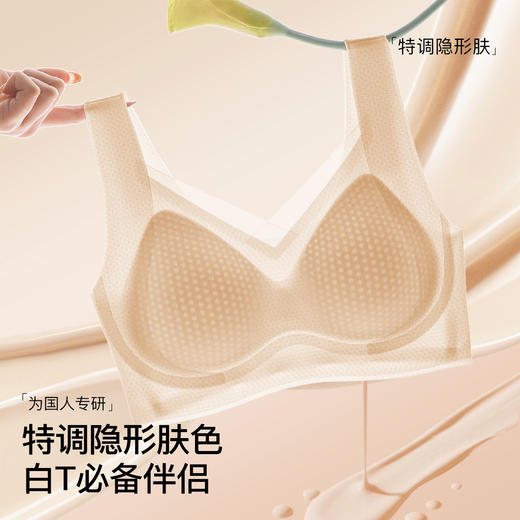 【隐形粉底肤】内衣女夏季薄款冰丝透气洞洞杯提拉防垂减压美背水天一色 商品图1