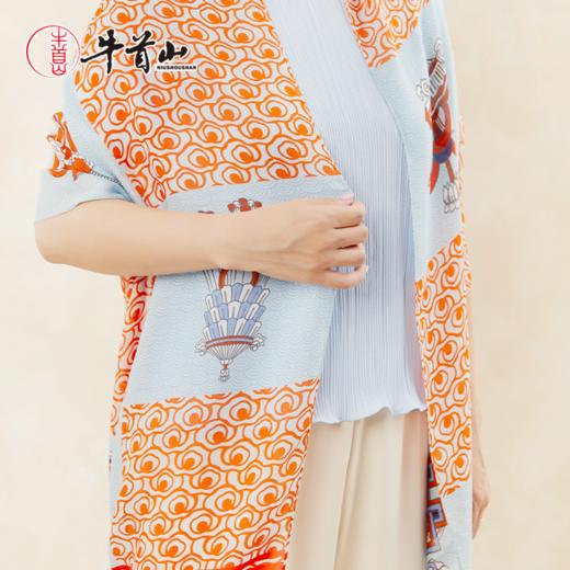 牛首山文创x万事利联名款气质时尚丝莫代尔大尺寸披肩女围巾礼盒 商品图1