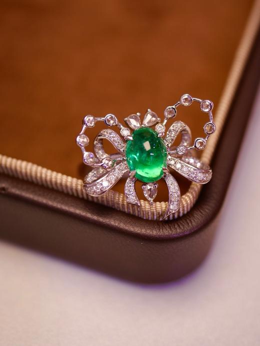 1ct蛋面祖母绿戒指 商品图0