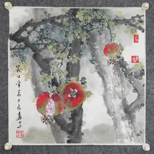 叶泉《笑口常开》国画原作45CM*45CM 手绘宣纸花卉作品 商品图4