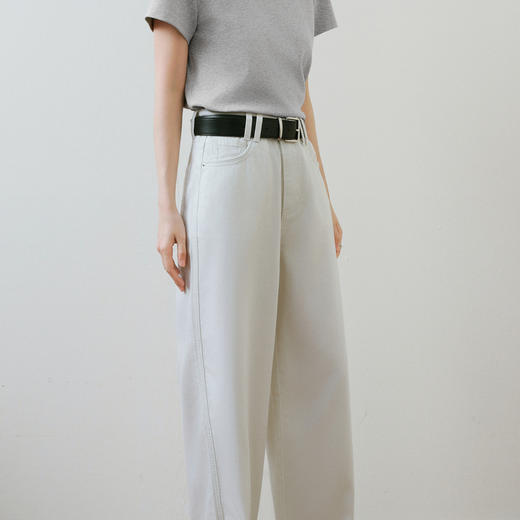 【严选】【解压裤】诗凡黎星光璀璨细闪牛仔裤25夏新款高腰轻薄直筒阔腿裤7G4150231 商品图0