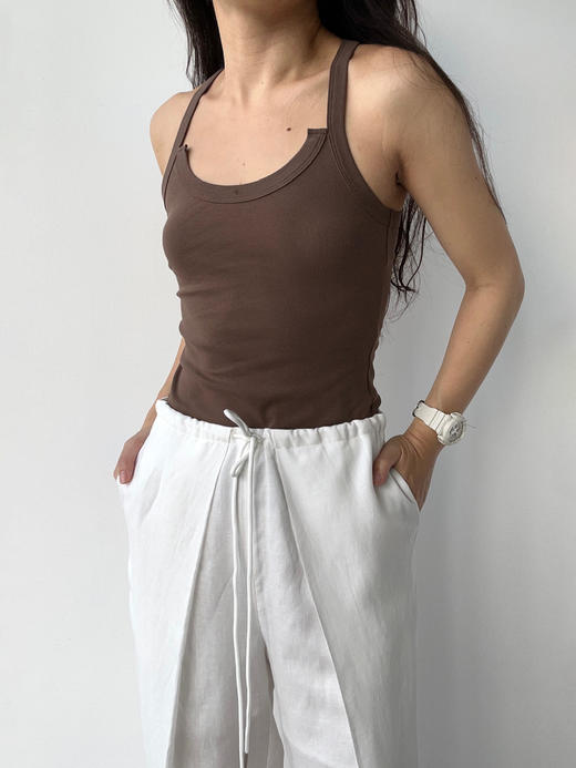 VC｜SS25114 Kaz basic tank top [吊带上衣 白 / 浅蓝 / 粉 / 棕 / 黑 ] 商品图0