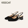 KISSCAT接吻猫  [幸运花]玛丽珍25夏新粗跟后空鞋法式高跟凉鞋女 商品缩略图3