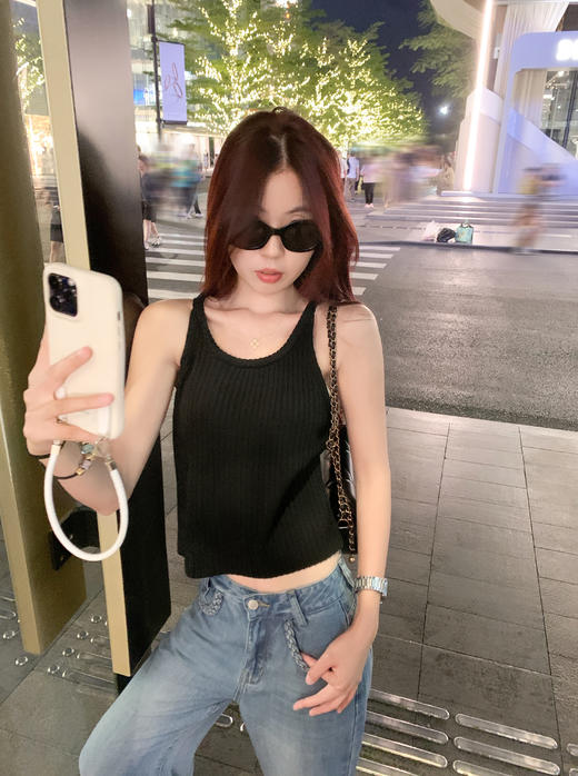 <曾小咸推荐>现货秒杀！卖完不补 ！微信打折价！3色纯欲针织吊带背心 日常89.99/件 立减50 秒杀39.99/件！！ 商品图8