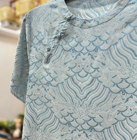 秋知屿风·新中式提花斜襟盘扣短袖，把东方诗意穿身上，岁月沉淀的优雅，清凉又贵气【3-5天发货】