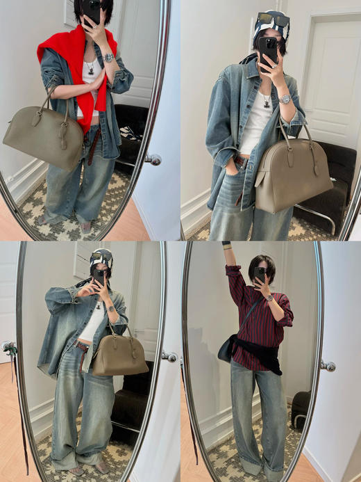 HIDEMI 多重水洗做旧感牛仔蓝泛白丹宁牛仔阔腿裤牛仔裤长裤 商品图1