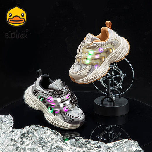 B.Duck小黄鸭童鞋春秋儿童休闲鞋灯鞋27-34 B3686832 商品图0