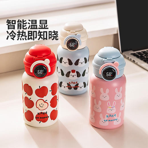 摩登主妇保温杯儿童学生上学专用智能温显水杯外出携带杯子保冷杯 商品图1