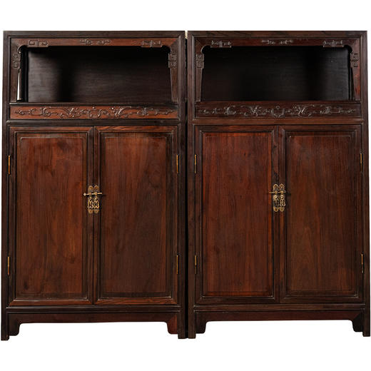 二十世纪	红木螭龙纹圈口万历柜（一对） 商品图5