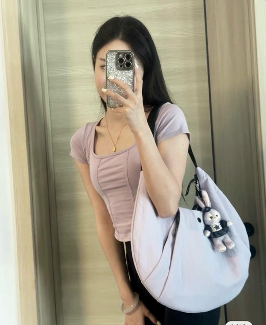 lu家Pleated系列10L单肩牛角包 商品图4