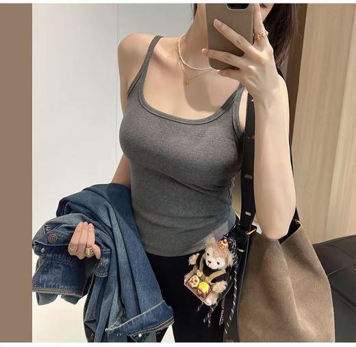 【美背系】灰色细肩带背心吊带（不含胸垫）-喜出 商品图0
