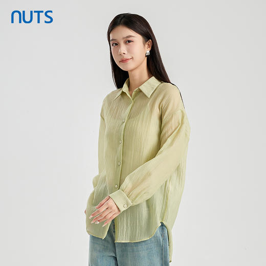 NUTS商场同款夏季宽松简约气质百搭薄款长袖衬衫425011021 商品图1