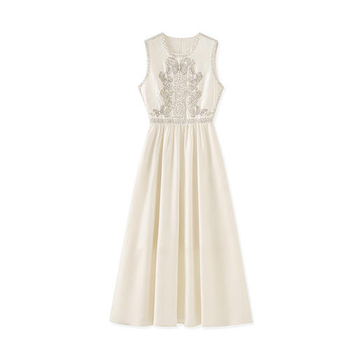 「高货wl」全新升级【铂金会员358/天猫479/差价121】(01630)洛诗琳法式重工刺绣连衣裙2025夏季新款钉珠收腰背心裙女 商品图4