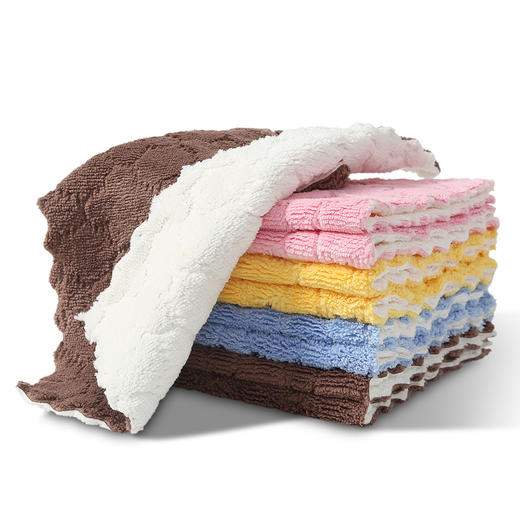 【批发】美丽雅去油易洗神奇抹布双层双面加厚款颜色随机 4张/包 商品图2