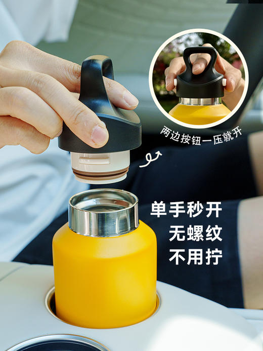 诚品新周边 橙/白两色可选 秒开杯316不锈钢便携保温杯保冷杯 380ml 商品图1