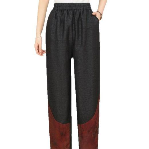 丁摩100%真丝香云纱时尚宽松休闲小脚裤中老年女装显瘦AL2591 商品图3