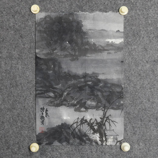 陈公拓《山水之三》国画原作36CM*23CM 手绘宣纸山水作品 商品图4
