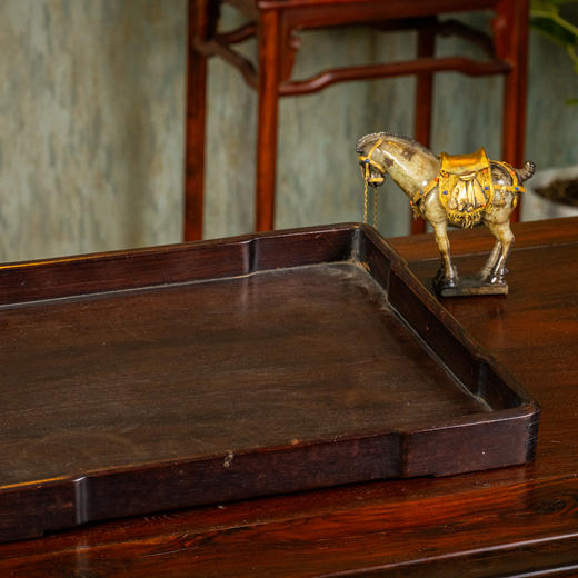 清	红木独板方形文房盘 商品图3