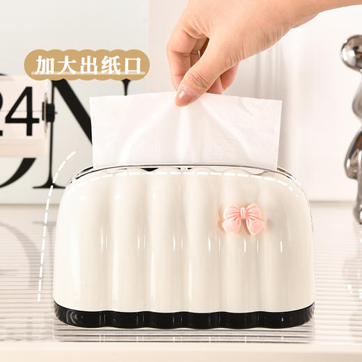 ❗【奶huhu面包纸巾盒8377】搭配蝴蝶结装饰，🥪面包造型圆润可爱，融入家居添温馨 ✅变身颜值担当、家居新宠🍑，装点餐桌、客厅、茶几等场景，让角落都成亮点 商品图2