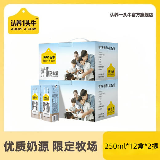 【团长限时活动】认养一头牛全脂纯牛奶250ml*12盒*2提早餐牛奶 商品图0