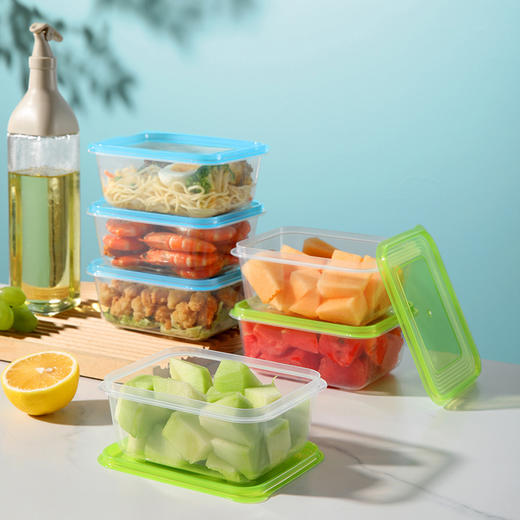 【批发】美丽雅晶彩保鲜盒750型带盖颜色随机 4个/套 商品图3