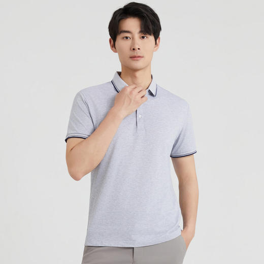 【5A级抗菌】圣得西2025夏新款多彩撞色翻领棉质商务短袖polo衫男 商品图3