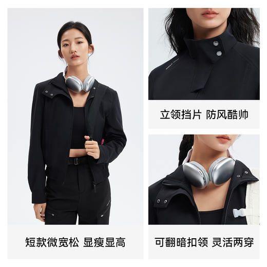MOLYVIVI魔力薇薇机车软壳外套女2025秋季新款立领短款防风防雨户外登山服 商品图2
