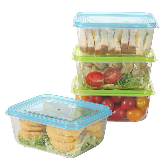 【批发】美丽雅晶彩保鲜盒750型带盖颜色随机 4个/套 商品图1