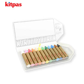 kitpas 大号水溶性蜡笔12色 轻松擦拭  无毒无害 适合年龄3岁+ 日本进口品牌  KPL-12C